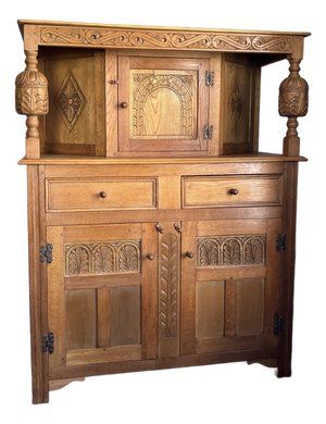 Early 20th Century English Oak Court Cabinet