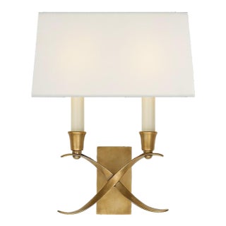 Antique Brass Visual Comfort Small Cross Bouillette Sconce For Sale