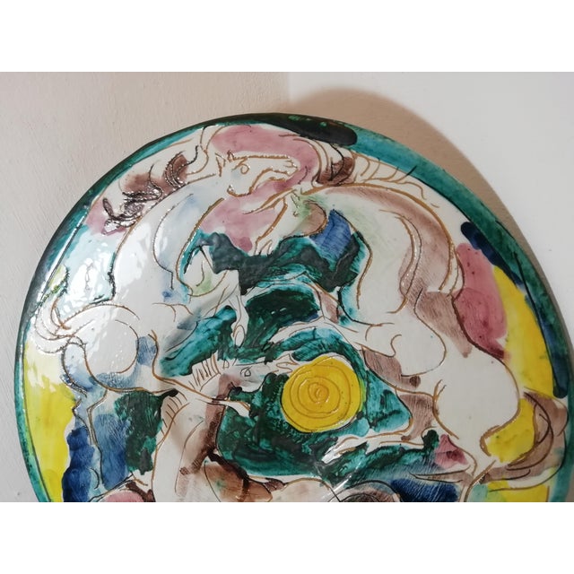 1970s Vintage Display Plate by Eliseo Salino for Albisola San Giorgio, Italy, 1970s For Sale - Image 5 of 12