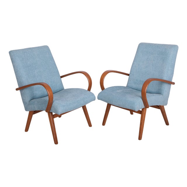 Set of Vintage Model 53 Lounge Chairs attributed to Jaroslav Smidek for Ton, 1960s For Sale