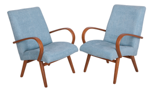 Set of Vintage Model 53 Lounge Chairs attributed to Jaroslav Smidek for Ton, 1960s