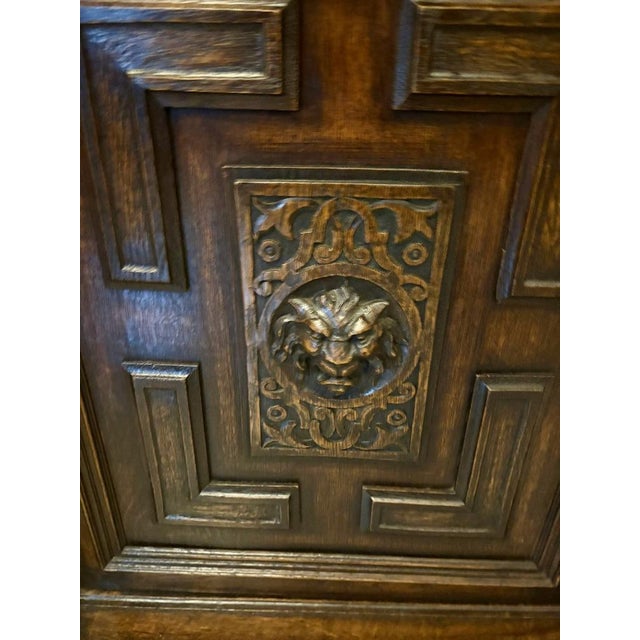 Antique Carved Oak Sideboard, 1880s For Sale - Image 14 of 16