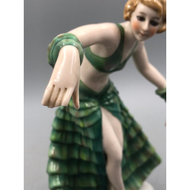 Aqua Art Deco Porcelain Dancer from Fasold & S Tauch For Sale - Image 8 of 14