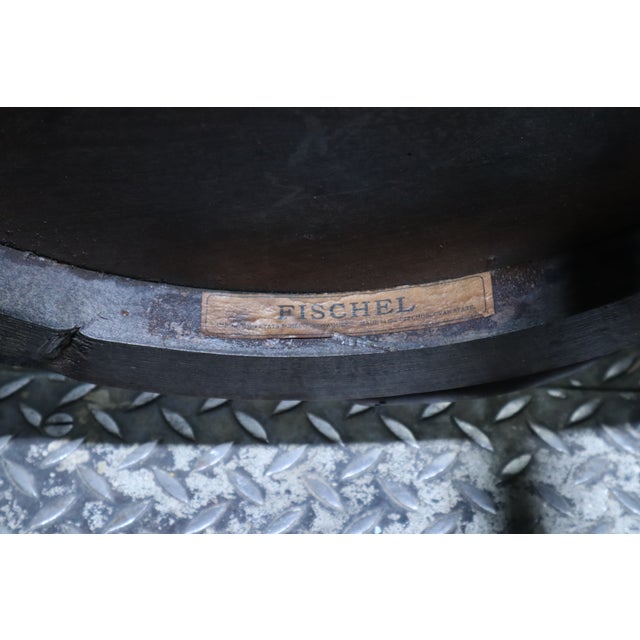 Incredible Set of Six Antique Fischel Bentwood Arm Chairs With Embossed Floral Design on the Seats For Sale - Image 12 of 13