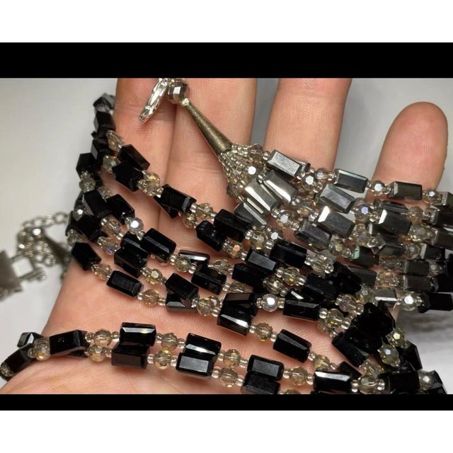 1980s 1980s Large Multi-Strand Fire Agate Gemstone Pendant Necklace & Crystal Bead For Sale - Image 5 of 5