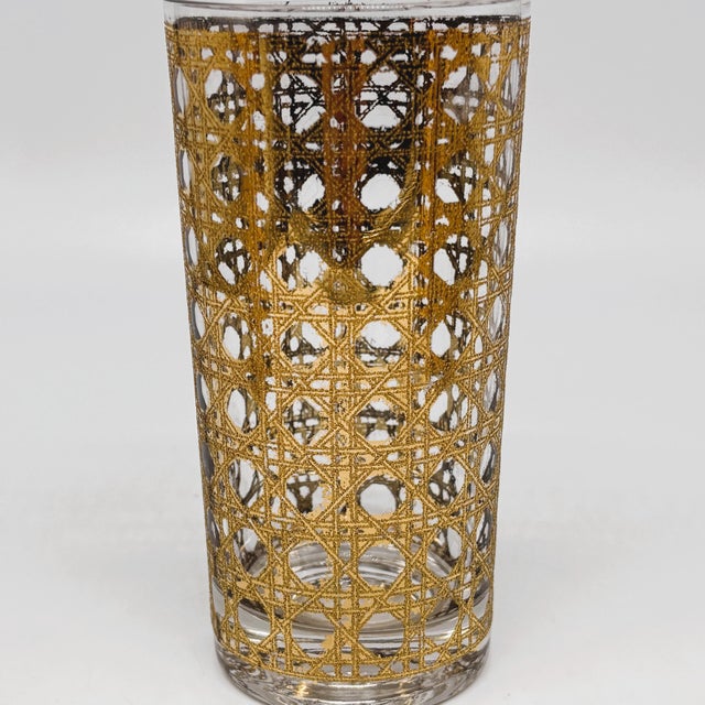 1960s Mid-Century Modern Culver Cannella 22k Gold Highball Glasses - 7pcs For Sale - Image 9 of 9