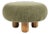 Custom Bolete Ottoman / Footstool — Turned Walnut Legs — Olive Bouclé For Sale