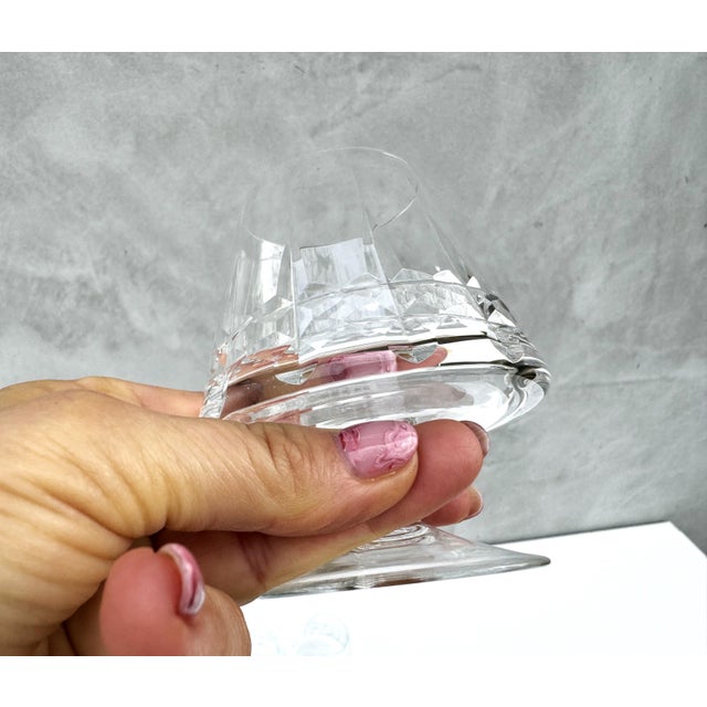 Mid-Century Modern Vintage Cut Crystal Cognac Glasses, 1970s, Set of 6 For Sale - Image 3 of 14