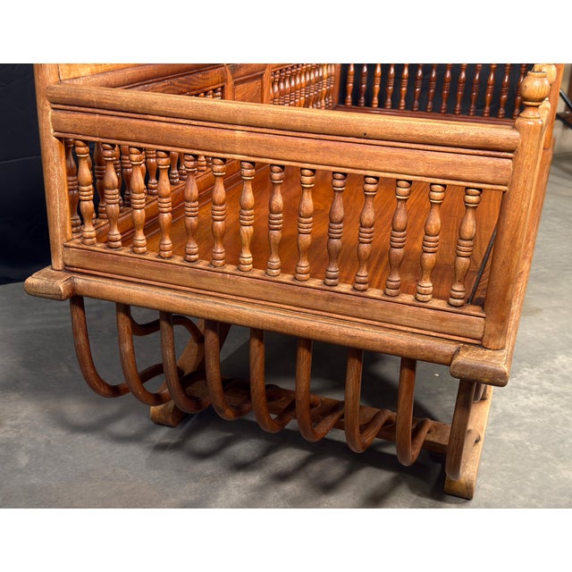 Vintage Solid Teak Thai Carved Elephant Howdah Bench / Loveseat For Sale - Image 12 of 12