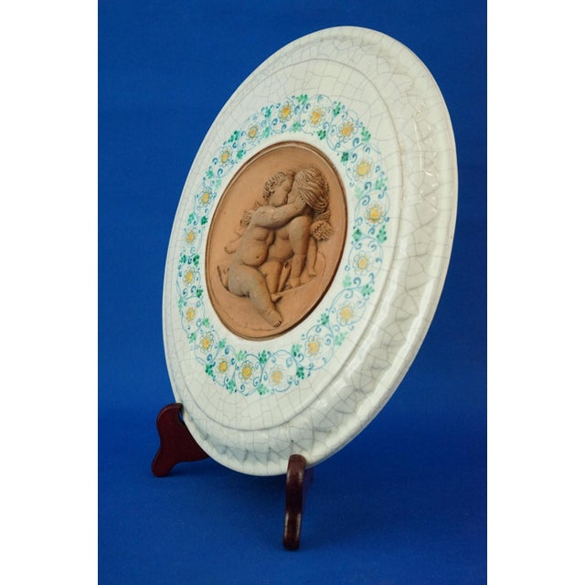 Ceramic Plaque with Terracotta Angels by Val Demone of Santo Stefano di Camastra, Sicily, Italy, 1980s For Sale - Image 4 of 18