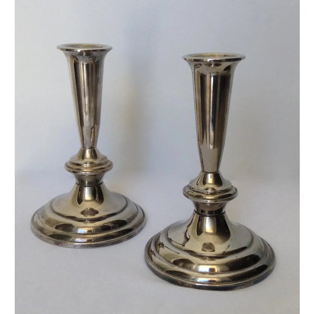 American Vintage Silver Plate Gorham Silversmith Co., Candle Holders - A Pair For Sale - Image 3 of 11