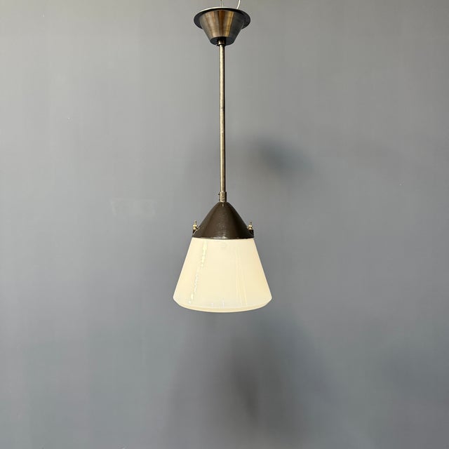 Kandem Hanging Lamp in Opaline Glass, 1930s For Sale - Image 3 of 18