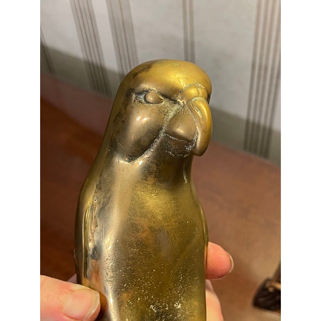 Vintage Mid-Century Modern Brass Bird on Pedestal For Sale - Image 4 of 11
