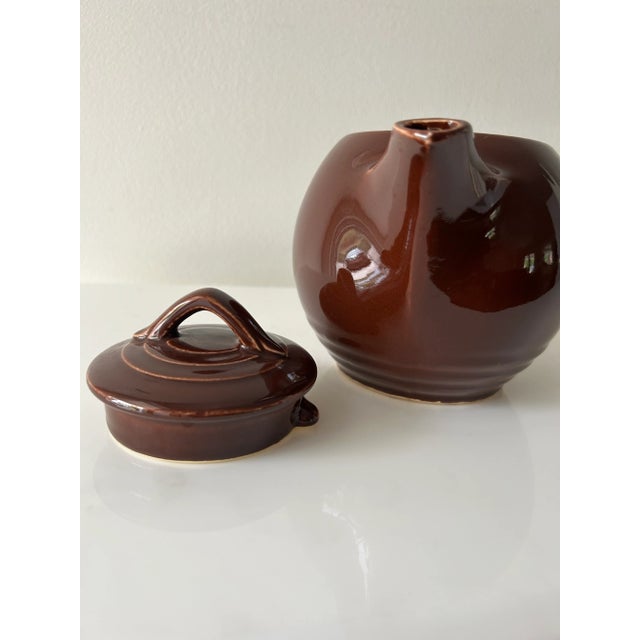 1940s Mid-Century Brown Art Deco McCoy Tea Pot For Sale - Image 5 of 8