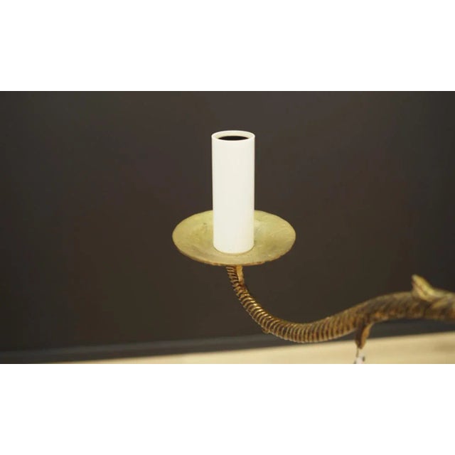 Metal Danish Brass Chandelier, 1960s For Sale - Image 7 of 8