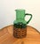Mid-Century Modern Vintage Green Blown Glass Pitcher With Wicker Basket Wrap – Possibly Empol For Sale - Image 3 of 13