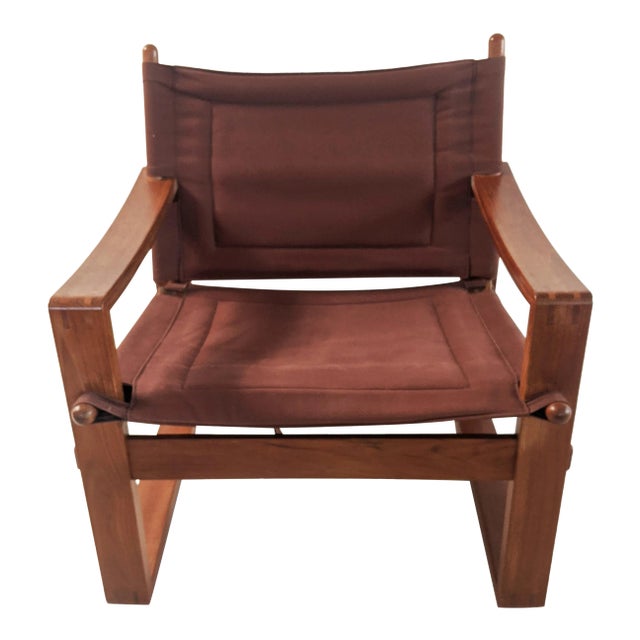 1960s Danish Modern Borge Jensen Safari Sling Armchair For Sale