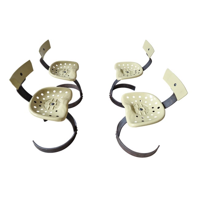 Postmodern Metal Tractor Seat Chairs, 1990, Set of 4 For Sale
