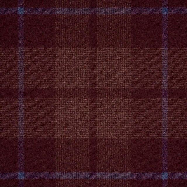 Contemporary SAMPLE - Schumacher Montana Wool Plaid Fabric In Burgundy For Sale - Image 3 of 3