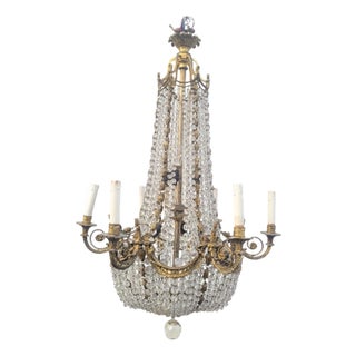 Bronze and Crystal Hot Air Balloon Chandelier, 2000 For Sale
