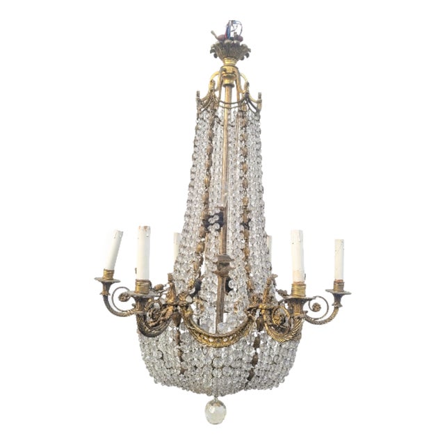 Bronze and Crystal Hot Air Balloon Chandelier, 2000 For Sale