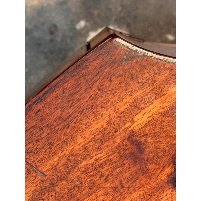 19th Century English Mahogany Server With Concave Center and Three Drawers For Sale - Image 4 of 7