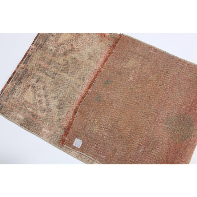 Vintage Anatolian Doormat Rug With Faded All Over Design Colors - 17'' X 40'' For Sale - Image 4 of 10