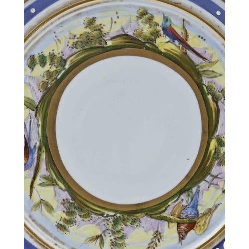 Hand-Painted Porcelain Saucer, Mid-20th Century For Sale - Image 4 of 6