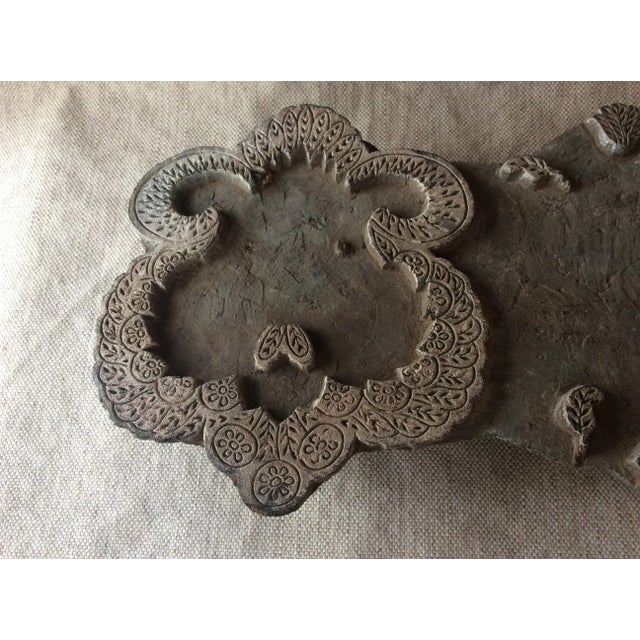 Indian Rare French Textile Printing Block - Hand-Carved Industrial Design Art For Sale - Image 3 of 10