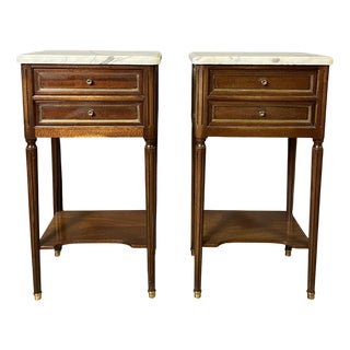 Louis XVI Style Bedside Tables from Befos, Set of 2 For Sale