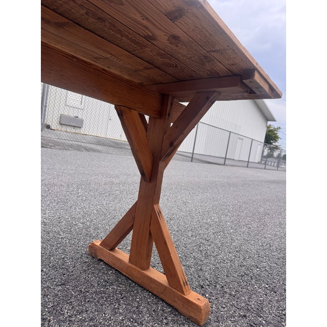 Circa 1900 Rustic French Pine Refectory Table For Sale - Image 4 of 5