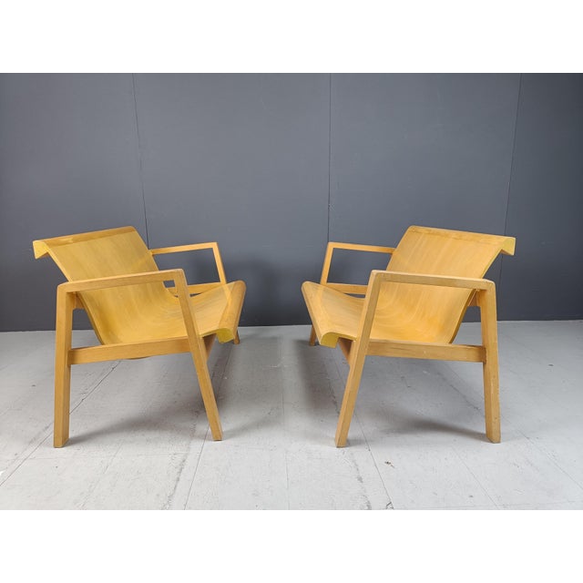 Wood Mid-Century Plywood Benches in the style of Alvar Aalto, 1960s, Set of 2 For Sale - Image 7 of 12