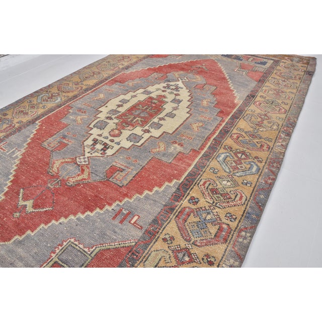 Textile 1950s Ethnic Handknotted Wool Carpet For Sale - Image 7 of 10