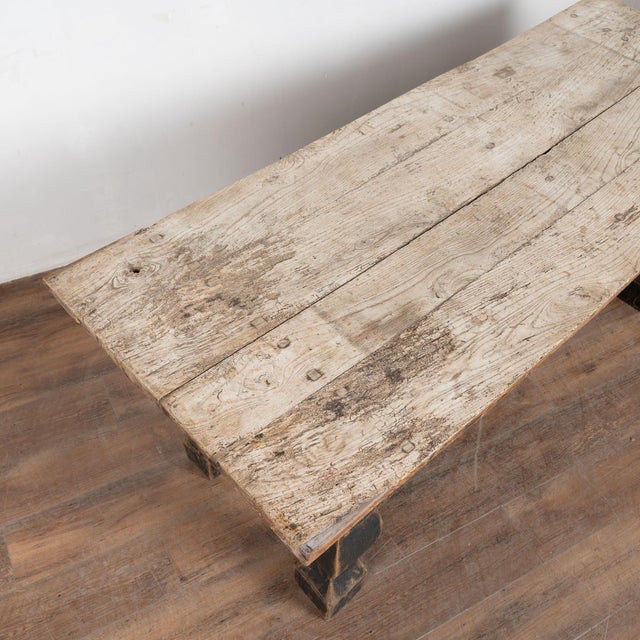 Late 18th Century Danish Baroque Oak Console Table With Black Painted Base For Sale - Image 4 of 15