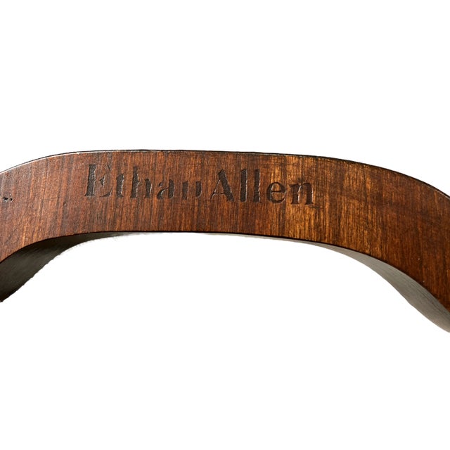 Vintage Ethan Allen Brass Tray and Mahogany Finish Table – Traditional Regency Drinks Accent Table For Sale In Jacksonville, FL - Image 6 of 7