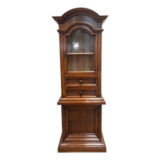 Wooden Cabinet with Vitrine Top For Sale