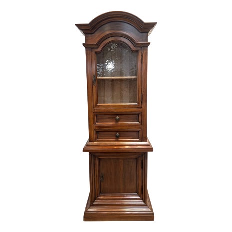 Wooden Cabinet with Vitrine Top For Sale