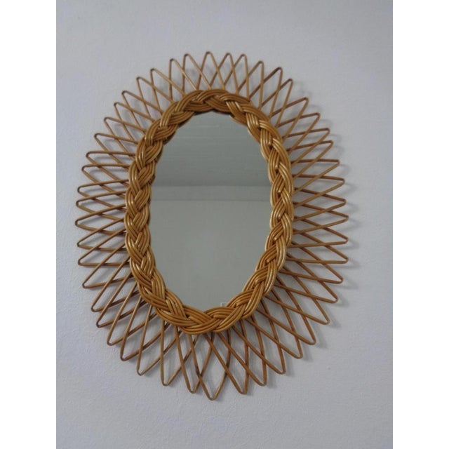 Italian Rattan Mirror, 1960s For Sale - Image 13 of 13