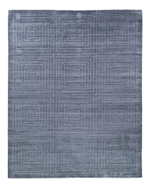 Exquisite Rugs Chesterfield Hand Loom Bamboo Silk Blue & Ivory - 10'x14'