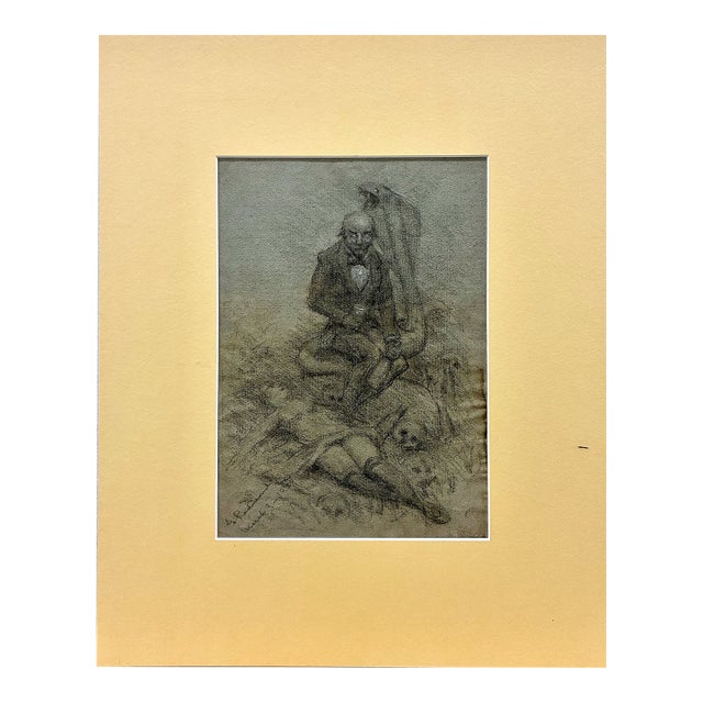 The Perils of Dissipation in a Drawing by Granville Redmond (1871-1935) For Sale