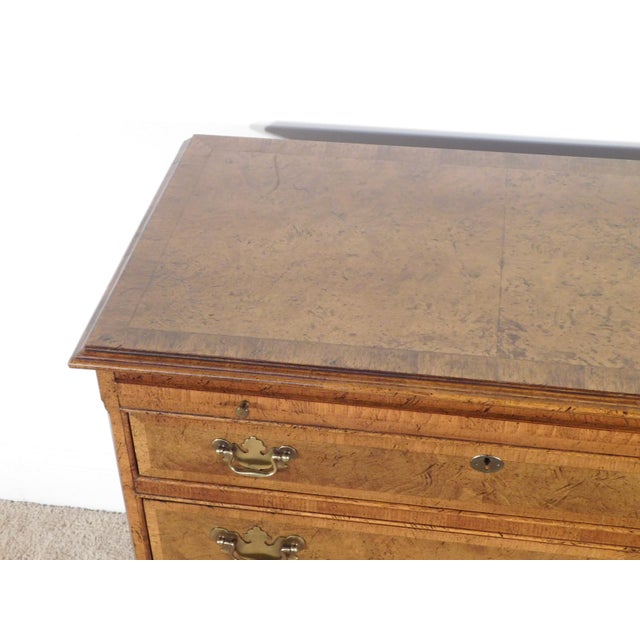 Baker Furniture Burled Walnut W Inlay 4 Drawer Chest W Pullout Drink Slide For Sale - Image 9 of 14