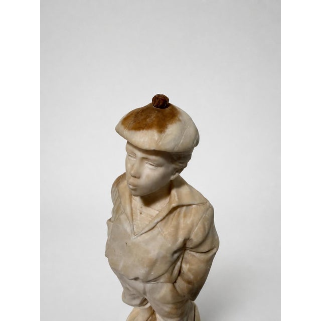 Cream Victor Szczeblewski (Polish 1859-1901), "Mousse Siffleur" Marble Sculpture For Sale - Image 8 of 9