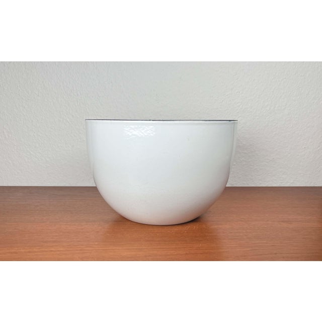 Metal Mid-Century Modern Danish Large White Enamel Bowl, 1960s For Sale - Image 7 of 17