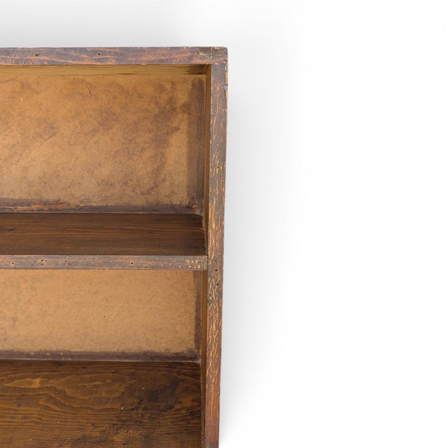 Vintage Primitive Rustic Low Wood Bookcase No. 57b For Sale In Los Angeles - Image 6 of 18