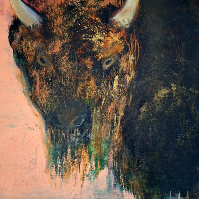 Early 21st Century Monika Rossa, Bison, 2026, Oil on Canvas For Sale - Image 5 of 6