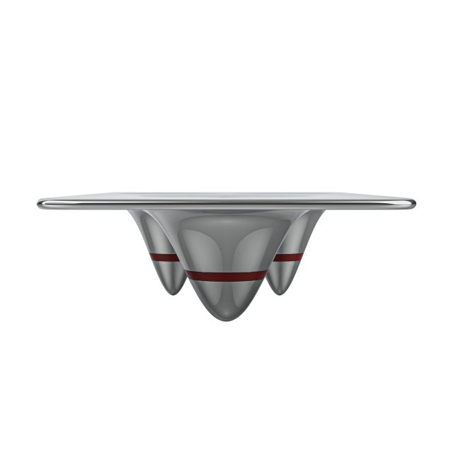 "Gravitazione" Coffee Table With Mirror Polish Stainless, Handcrafted For Sale - Image 4 of 9