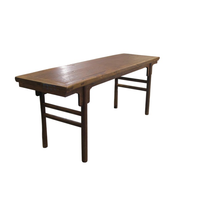 Chinese 83" Long Elm Console Table For Sale - Image 3 of 8