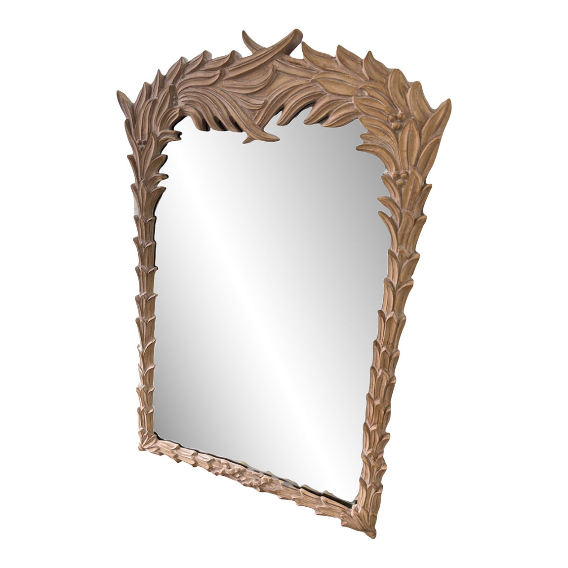Late 20th Century Serge Roche Style Palm Frond Mirror | Chairish