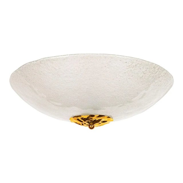 Frosted Murano Glass Bowl Flush Mount For Sale - Image 9 of 9