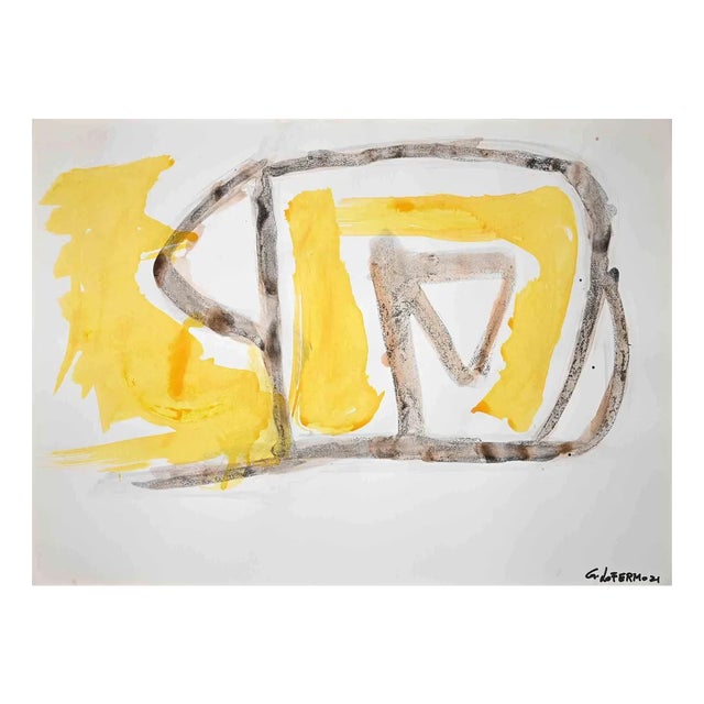 Giorgio Lo Fermo, Abstract Composition, Original Tempera and Watercolor, 2021 For Sale